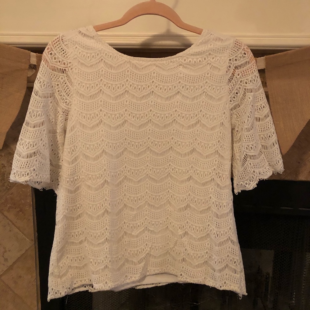 Boutique white lace top